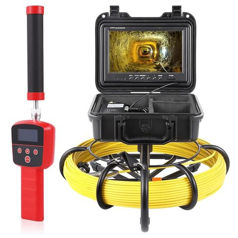 Aprafie Drain Pipe Camera - Built-in 512Hz Sonde, Sewer Inspection Camera with Locator, 300ft Cable, DVR 16GB in Saudi Arabia