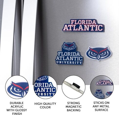 Desert Cactus Florida Atlantic University Acrylic Magnet 3 Pack FAU Owls Officially Licensed (Magnet Set A) in Saudi Arabia