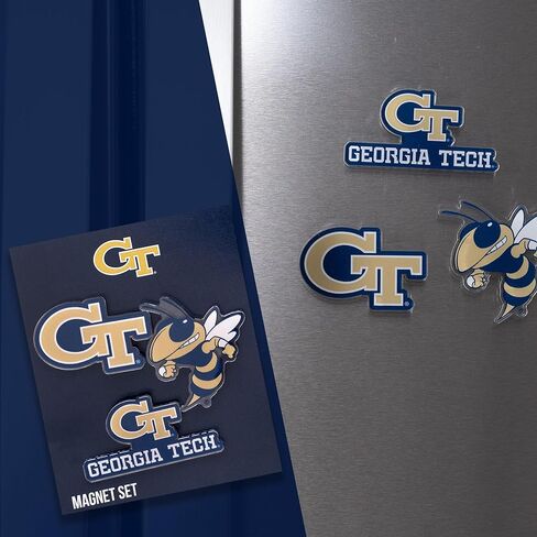 مغناطيس أكريليك من Desert Cactus Georgia Tech مكون من 3 قطع سترات GT صفراء تصميم زخرفي مرخص رسميًا (مجموعة المغناطيس A) in Saudi Arabia