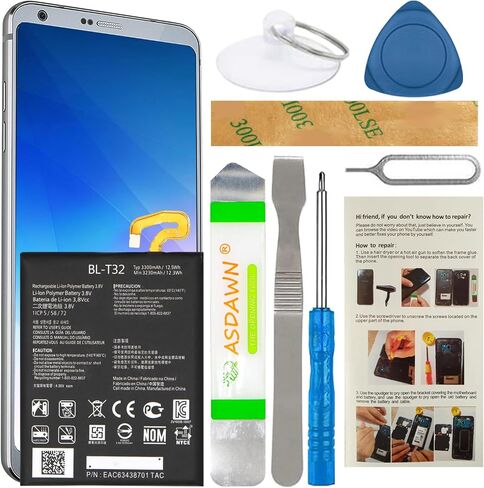 ASDAWN BL-T37 for LG Stylo 4 Battery Replacement, for LG V40 ThinQ LM-V405UA and LG Stylo 4 Q710 Q710AL Q710TS Q710MS Q710CS Q710US EAC63958201 with Repair Tool Parts + Installation Instruction in Saudi Arabia