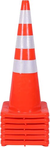 35 Inch 6 Pack Plastic Safety Cones PVC Heavy Duty Cones with Reflective Collars for Construction Events Driveways Parking Lots in Saudi Arabia