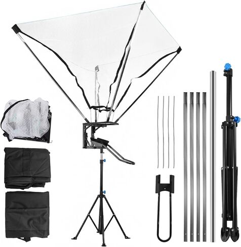 Basketball Trainer with 180° Rotating Track Adjustable Height Basketballs Return Attachment with Net Return System Portable Hoop Trainer Tripod for Continuous Solo Practice in Saudi Arabia