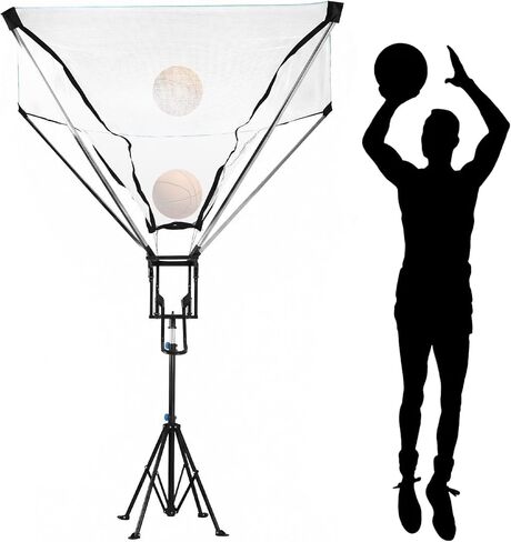 Basketball Trainer with 180° Rotating Track Adjustable Height Basketballs Return Attachment with Net Return System Portable Hoop Trainer Tripod for Continuous Solo Practice in Saudi Arabia
