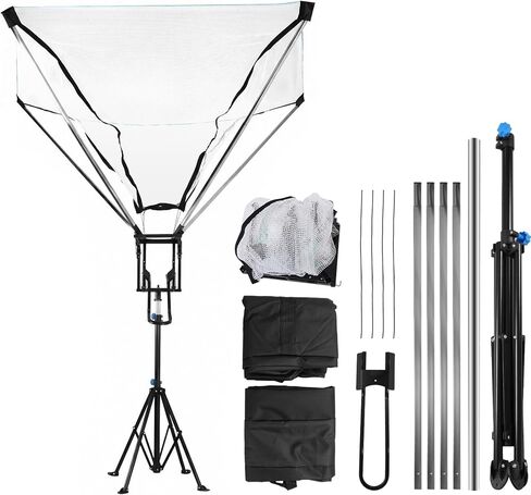 Basketball Trainer with 180° Rotating Track Adjustable Height Basketballs Return Attachment with Net Return System Portable Hoop Trainer Tripod for Continuous Solo Practice in Saudi Arabia