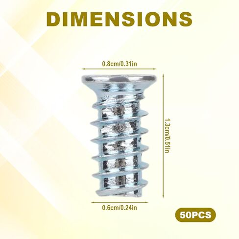 50pcs Drawer Rail Euro Screws Compatible with IKEA 100349, Crosshead Self Tapping Screws Replacement for Furniture Assembly in Saudi Arabia