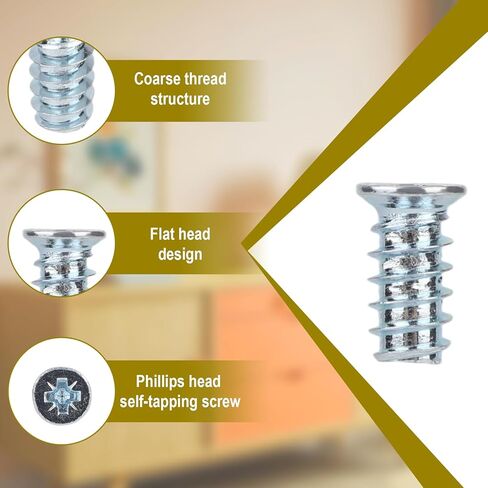 50pcs Drawer Rail Euro Screws Compatible with IKEA 100349, Crosshead Self Tapping Screws Replacement for Furniture Assembly in Saudi Arabia