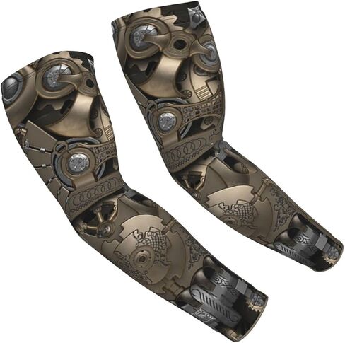 Steampunk Mechanical Gears Arm Sleeves For Men Women Sun Protection Arm Sleeves Cover Compression Cooling Sleeves in Saudi Arabia