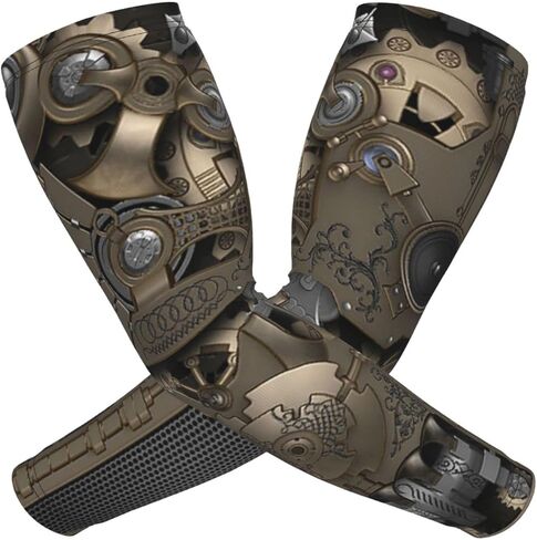 Steampunk Mechanical Gears Arm Sleeves For Men Women Sun Protection Arm Sleeves Cover Compression Cooling Sleeves in Saudi Arabia