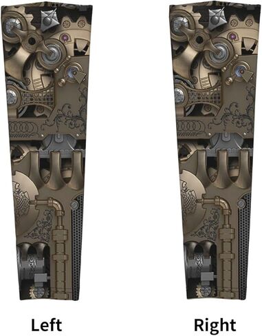 Steampunk Mechanical Gears Arm Sleeves For Men Women Sun Protection Arm Sleeves Cover Compression Cooling Sleeves in Saudi Arabia