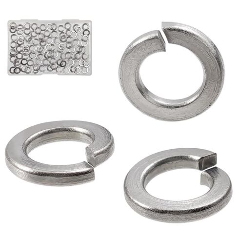 100 قطعة #10 غسالة بقفل مقسم، غسالة بقفل زنبركي 18-8 (304) من الفولاذ المقاوم للصدأ، فضي (100، فضي، #10) in Kuwait