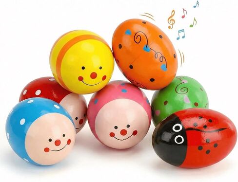 7 قطع من هزازات بيض عيد الفصح الموسيقية للأطفال - ألعاب إيقاعية غير سامة، بيض بلاستيكي ملون لحشو سلة عيد الفصح، هدايا الحفلات، هدايا تعلم الموسيقى الحسية للأطفال الصغار in Kuwait