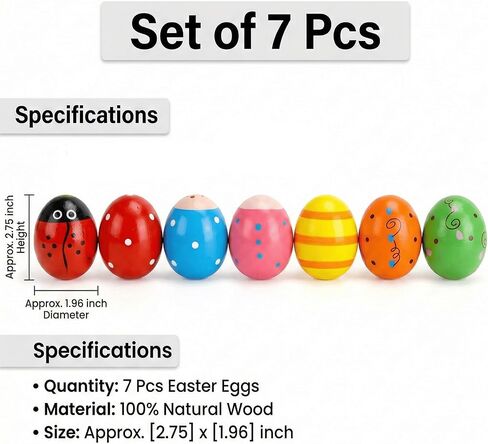 7 قطع من هزازات بيض عيد الفصح الموسيقية للأطفال - ألعاب إيقاعية غير سامة، بيض بلاستيكي ملون لحشو سلة عيد الفصح، هدايا الحفلات، هدايا تعلم الموسيقى الحسية للأطفال الصغار in Kuwait
