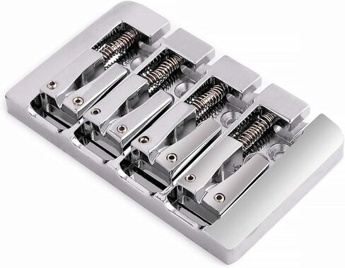 Rubatone 4 String Bass Bridge A Style Top Load and String Through Body Tailpiece with Zinc Saddles for Electric Jazz Bass P Bass High Mass Chrome in Kuwait