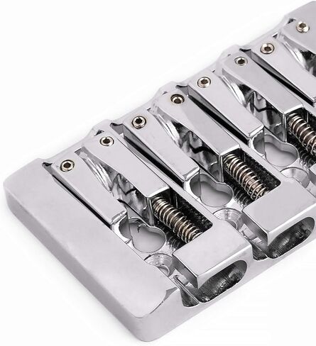 Rubatone 4 String Bass Bridge A Style Top Load and String Through Body Tailpiece with Zinc Saddles for Electric Jazz Bass P Bass High Mass Chrome in Kuwait