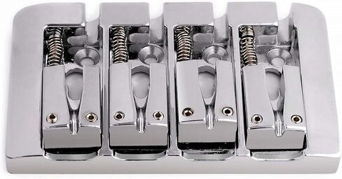 Rubatone 4 String Bass Bridge A Style Top Load and String Through Body Tailpiece with Zinc Saddles for Electric Jazz Bass P Bass High Mass Chrome in Kuwait