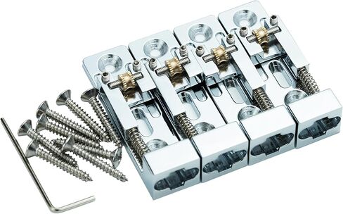 Guyker Individual Roller Bass Bridge for 4 String Electric Bass Replacement Part GB111 (4 Piece, Black) in Saudi Arabia
