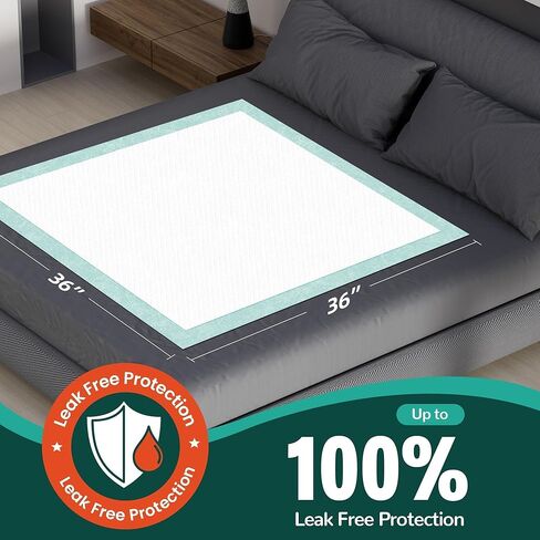 وسادات سرير مزودة بشرائط لاصقة مقاس 81.28 سم × 91.44 سم، عدد 30 قطعة من الفوط السفلية للاستعمال مرة واحدة، وسادات سلس البول سميكة للغاية للبالغين من الجنسين وكبار السن والأطفال والحيوانات الأليفة in Kuwait