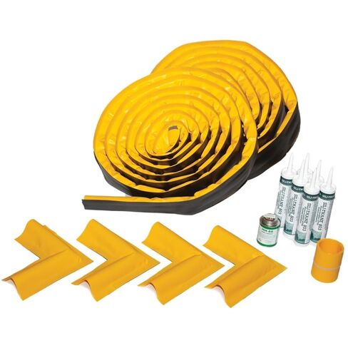 Justrite Make-A-Berm ™ حواجز احتواء انسكابات الوقود بطول 15 بوصة × 1.5 بوصة قسم مستقيم عالي، نظام حواجز احتواء الانسكابات الكيميائية المخصص، قماش أصفر مطلي بـ PVC، صنع في الولايات المتحدة الأمريكية، 28486 in Saudi Arabia