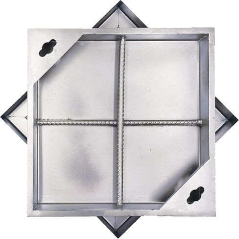 24x24 Invisible Stainless Steel Manhole Cover and Frame for 18" Corrugated Pipe, B-Class 28100 lbs Square Driveway Septic Tank Lid with Base, Metal Inspection Well Cover (True 21.6" ISL) in Saudi Arabia