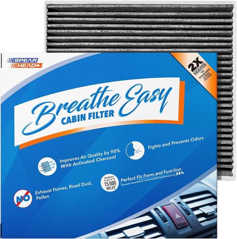 Spearhead Odor Defense Breathe Easy Cabin Filter, Fits Like OEM, Up to 25% Longer Lasting w/Activated Carbon (BE-809) in Kuwait