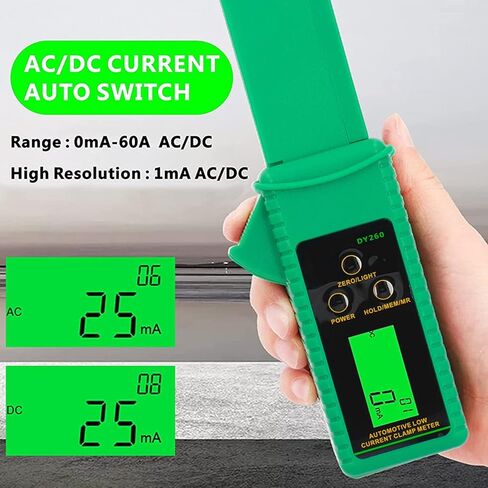 Current Clamp Meter Leakage Current Tester 0mA-60A Portable Plastic AC DC Anti-Interference Low Current Tester for Non-Automotive in Saudi Arabia