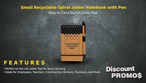 Promos خصم 50 حزمة ملاحظات صغيرة قابلة لإعادة التدوير - نص قابل للتخصيص ، شعار - 60 صفحة مبطنة - أسود in Kuwait