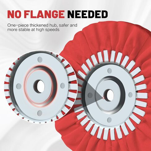 8" Airway Buffing Wheel, 9Pcs Aluminum Polishing Wheel Kit for Angle Grinder, Polishing Compound and Metal Polishing Pads for Stainless Steel Chrome Car Polish Mirror Finish (5/8" Arbor Hole) in Kuwait