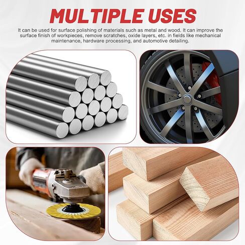 8" Airway Buffing Wheel, 9Pcs Aluminum Polishing Wheel Kit for Angle Grinder, Polishing Compound and Metal Polishing Pads for Stainless Steel Chrome Car Polish Mirror Finish (5/8" Arbor Hole) in Kuwait