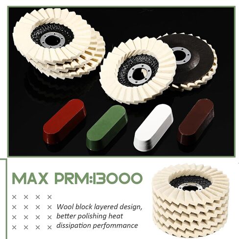 9 قطع قرص رفرف من اللباد مواد كاشطة تلميع عجلة ومركبات مجموعة 5 قطع قرص تلميع الصوف 4 مركب وسادة عجلة تلميع الصوف لطاحونة الزوايا in Kuwait