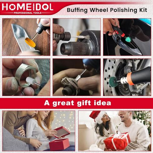 78PCS Buffing Wheel for Dremel Polishing Kit, HOMEIDOL 1/8" Shank Polishing Buffing Wheel for Dremel Tool Accessories with Buffing Compound, Abrasive Wheel Buffing Polishing Wire Brush Polishing Bits in Kuwait
