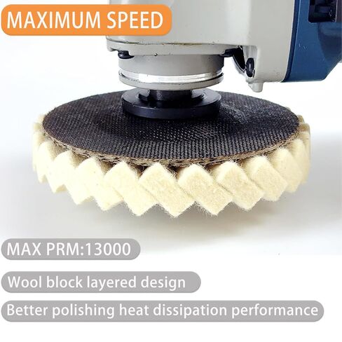Wool Felt Flap Polishing Disc, Wool Polishing Pad, 4.5 Inch Wool Polishing Wheel for Angle Grinder, Metal, Marble, Stone, Furniture, Car Wax(2) in Saudi Arabia
