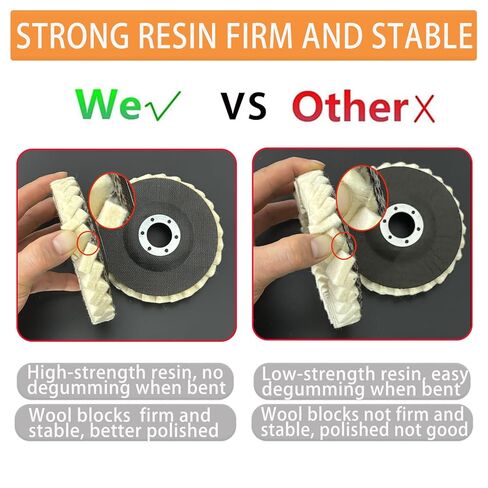Wool Felt Flap Polishing Disc, Wool Polishing Pad, 4.5 Inch Wool Polishing Wheel for Angle Grinder, Metal, Marble, Stone, Furniture, Car Wax(2) in Saudi Arabia