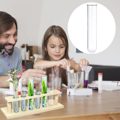 15 قطعة من الأنابيب الزجاجية للنباتات، أنابيب اختبار أنبوب تكاثر النباتات للتجارب العلمية، أنابيب اختبار زجاجية 20 مل للنباتات المائية، ديكور جدار المكتب المنزلي (12 سم) in Kuwait