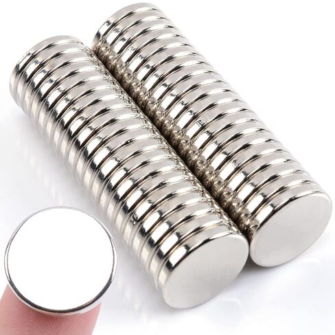 MIN CI 40 Pcs Super Strong Neodymium Round Silver Magnets, 18 mm x 3 mm for Dry Erase Board, Fridge, Crafts & More in Saudi Arabia