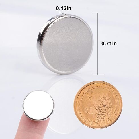 MIN CI 40 Pcs Super Strong Neodymium Round Silver Magnets, 18 mm x 3 mm for Dry Erase Board, Fridge, Crafts & More in Saudi Arabia