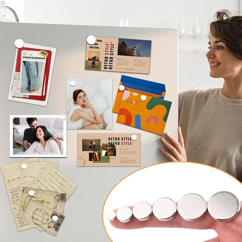 MIN CI 40 Pcs Super Strong Neodymium Round Silver Magnets, 18 mm x 3 mm for Dry Erase Board, Fridge, Crafts & More in Saudi Arabia