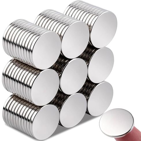 MIN CI 40 Pcs Super Strong Neodymium Round Silver Magnets, 18 mm x 3 mm for Dry Erase Board, Fridge, Crafts & More in Saudi Arabia