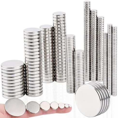 MIN CI 40 Pcs Super Strong Neodymium Round Silver Magnets, 18 mm x 3 mm for Dry Erase Board, Fridge, Crafts & More in Saudi Arabia