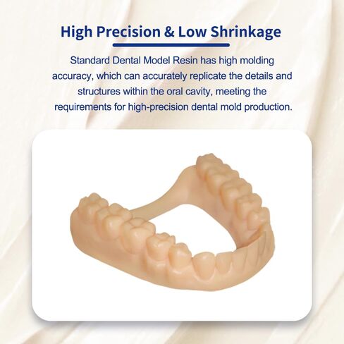Antinsky Standard Dental Model Resin Dental Model Crown and Bridge Model, Orthodontic Model, Implant Model DLP LCD UV-Curing 405nm 3D Resin Printer 100°C Heat Resistance High Precision Beige 1kg in Kuwait
