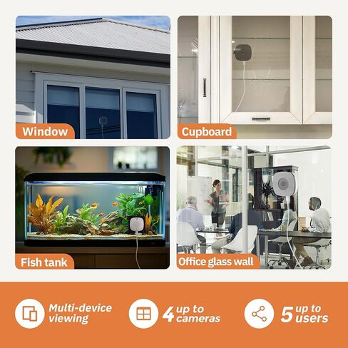 Girafit 5MP 3K Window Camera, 2.4GHz & 5GHz WiFi Indoor Security Camera for Home, ChroMax AI Color Night Vision, Person & Motion Detection, 24/7 Recording, Easy & Quick Install in Kuwait