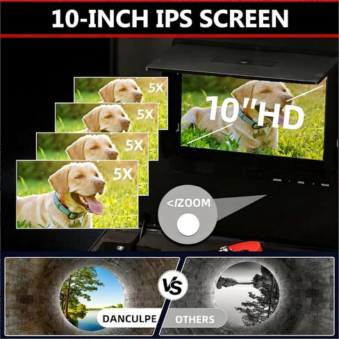 كاميرا الصرف الصحي، 100FT/30M، كاميرا فحص الصرف ذاتية التسوية مع شاشة HD 1080P مقاس 10 بوصات، تكبير 5X، كاميرا سباكة صناعية مقاومة للماء IP68 مع 12 مصباح LED، بطاقة 16 جيجابايت لقناة الأنابيب المنزلية in Kuwait