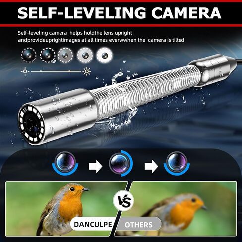 كاميرا الصرف الصحي، 100FT/30M، كاميرا فحص الصرف ذاتية التسوية مع شاشة HD 1080P مقاس 10 بوصات، تكبير 5X، كاميرا سباكة صناعية مقاومة للماء IP68 مع 12 مصباح LED، بطاقة 16 جيجابايت لقناة الأنابيب المنزلية in Kuwait