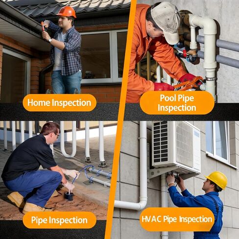 كاميرا الصرف الصحي، 100FT/30M، كاميرا فحص الصرف ذاتية التسوية مع شاشة HD 1080P مقاس 10 بوصات، تكبير 5X، كاميرا سباكة صناعية مقاومة للماء IP68 مع 12 مصباح LED، بطاقة 16 جيجابايت لقناة الأنابيب المنزلية in Kuwait