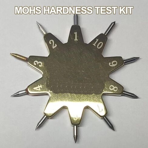 Mohs Hardness Test Kit, 1-10 Grade Scratch Tester with Star-Shaped Design, Portable Mineral Hardness Testing Tool for Gemstones, Rocks, Jewelry & Geology Identification in Kuwait