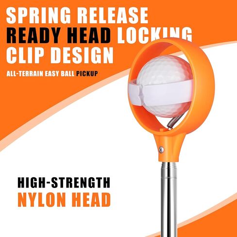 Professional Golf Ball Retriever Telescopic for Water, 9Ft/12Ft/16.3Ft/20Ft Stainless Steel Golf Ball Retriever with Spring Release-Ready Head Locking Clip in Saudi Arabia