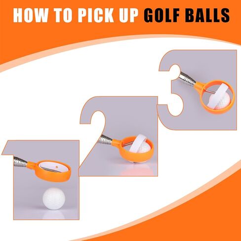 Professional Golf Ball Retriever Telescopic for Water, 9Ft/12Ft/16.3Ft/20Ft Stainless Steel Golf Ball Retriever with Spring Release-Ready Head Locking Clip in Saudi Arabia