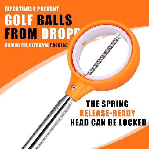 Professional Golf Ball Retriever Telescopic for Water, 9Ft/12Ft/16.3Ft/20Ft Stainless Steel Golf Ball Retriever with Spring Release-Ready Head Locking Clip in Saudi Arabia
