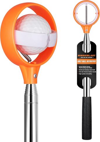 Professional Golf Ball Retriever Telescopic for Water, 9Ft/12Ft/16.3Ft/20Ft Stainless Steel Golf Ball Retriever with Spring Release-Ready Head Locking Clip in Kuwait