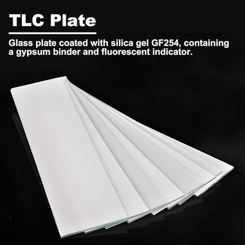 ألواح TLC مقاس 25 × 75 مم، جل السيليكا المدعوم بالزجاج GF254، ألواح كروماتوغرافيا بطبقة رقيقة مع مؤشر فلورسنت، لوحة TLC للمختبر، عبوة من 80 قطعة in Saudi Arabia