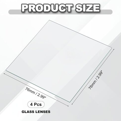 PATIKIL 76x76mm Glass Streak Plate, 4pcs Lab Glass Slides Microscope Glass Slides Optical Optically Clear Glass Slides Smooth Edges High Transparency Transparent Uniform Thickness in Saudi Arabia